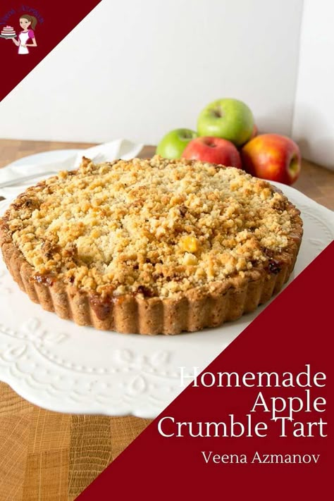 Apple Crumble Tart, Healthy Apple Desserts, Easy Apple Crumble, Easy Tart Recipes, Apple Tart Recipe, Apple Crumble Pie, Crumble Tart, Apple Crumble Recipe, Crumble Pie