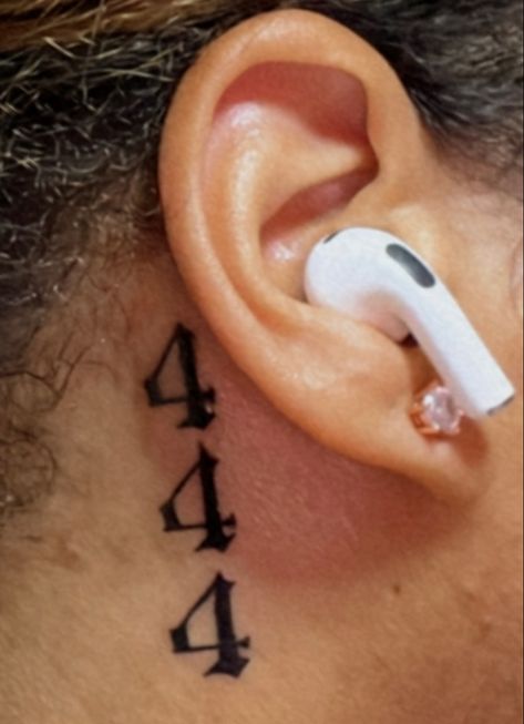 Henna Tattoo Designs Behind Ear, 444 Tattoo Ideas Behind Ear, 444 Behind The Ear Tattoo, Behind Ear Tattoo Men Ideas, 333 Tattoo Behind Ear, 444 Tattoo Neck, 444 Neck Tattoo, 444 Tattoo Behind Ear, Behind Ear Tattoo Men