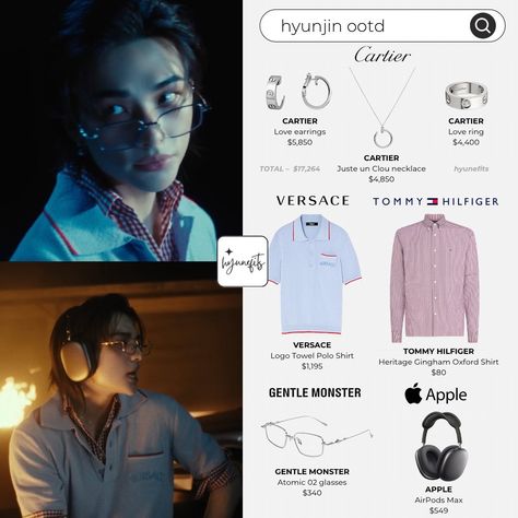 Hyunjin Ootd, Hyunjin Outfit, Hyunjin Outfits, Mountains Outfit, Stray Kids Fashion, Mountain Outfit, Cartier, Gingham, Versace