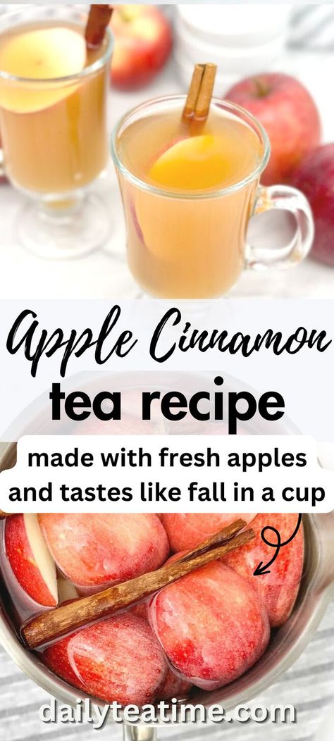 Apple Cinnamon Tea Recipe, Cinnamon Tea Recipe, Cinnamon Tea Benefits, Apple Cinnamon Tea, Hot Tea Recipes, Cinnamon Drink, Cozy Tea, Cinnamon Tea, Apple Tea