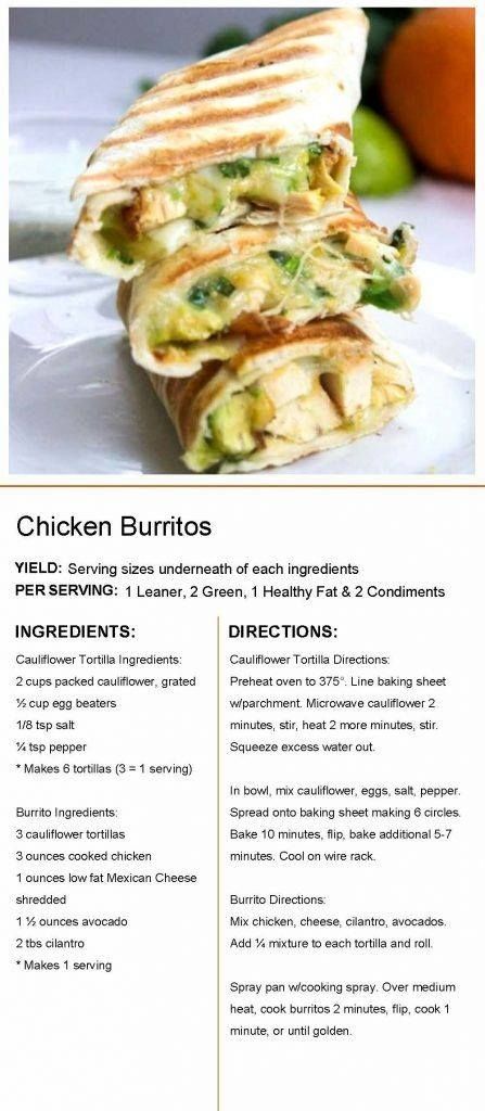 Medifast Recipes, Lean Protein Meals, Lean And Green, Lean Meals, Lean And Green Meals, Chicken Burritos, Protein Meals, Lean Protein, Greens Recipe