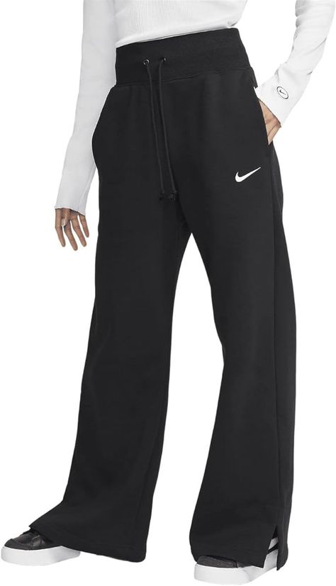 Amazon.com: Nike Sportswear Phoenix Fleece High-Waisted Womens (as1, Alpha, m, Regular, Regular, Black/White) : Clothing, Shoes & Jewelry Nike Sportswear Phoenix Fleece, Nike Sportswear Women, Wide Leg Sweatpants, Women's Sportswear, Loungewear Luxury, Fleece Pants, Athletic Apparel, Tracksuit Bottoms, Sportswear Women