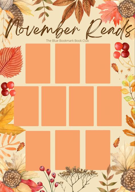 November Reading Wrap Up Template, November Reading Template, November Book Template, November Reads Template, November Reads, November Template, Book Logs, Bookish Templates, Book Trackers