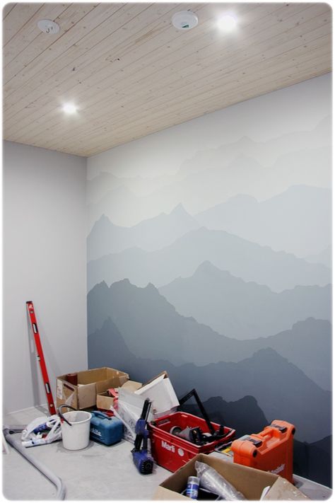 House Palettes, Wall Elements, Exterior Murals, Guest Bedroom/office, Office Mural, Mountain Mural, Youth Room, Basement House, Wall Drawing