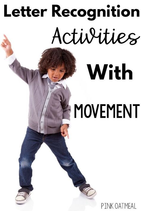 Letter Recognition Activities - With Movement. Fun letter recognition activities for preschool and kindergarten aged students.  All of these activities include movement.   These are fabulous ideas for adding movement into instructional time.  A great option for preschool motor time as well or kindergarten brain breaks! Abc Movement Activities, Gross Motor Letter Activities, Movement Based Learning, Alphabet Movement Activities, Prek Movement Activities, Movement Games For Preschoolers, Letter Y Activities, Alphabet Intervention, Body Alphabet