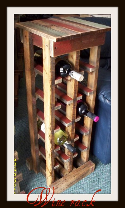 Barn beam Table wine rack Barnwood Wine Rack, Table Wine Rack, Beam Table, Barnwood Ideas, Wine Holders, Pallet Wine Rack, Pallet Wine, Wine Shelves, Wood Wine Racks