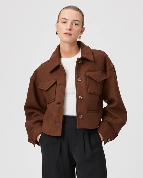 Women's New Arrivals - PAIGE Men Store, Wool Blend Jacket, Belted Jacket, Denim Trends, Brown Jacket, Weekend Outfit, Cropped Jacket, Outerwear Sweater, Women Clothing Boutique