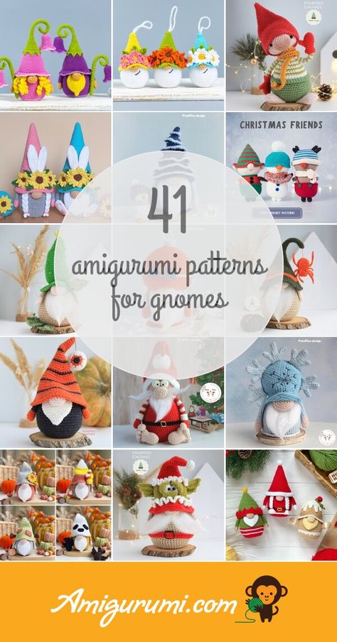 Amigurumi Patterns For Gnomes Patterns For Gnomes, Gnomes Free Pattern, Crochet Gnomes Pattern Free, Crochet Gnome Pattern, Crochet Gnomes, Crochet Gnome, Gnome Pattern, Gnome Patterns, Pattern Free