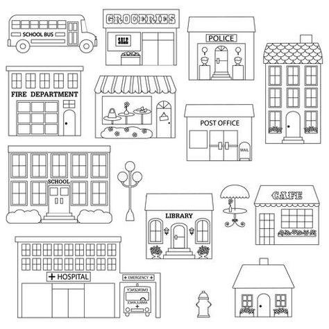 Town Drawing, School Cafe, Punctuation Worksheets, Abc Tracing, English Teaching Resources, English Projects, Town Building, Maps For Kids, Printables Free Kids