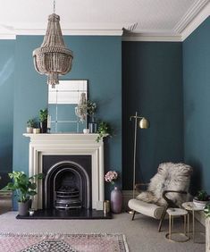 Farrow And Ball Inchyra Blue, Neutral Interior Paint Colors, Pretty Living Room, Inchyra Blue, Stiffkey Blue, Victorian Terrace House, Living Room Decor Colors, Karim Rashid, Farrow And Ball