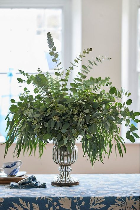 Eucalyptus Centerpiece, Green Centerpieces, Table Flower Arrangements, Greenery Arrangements, Fresh Eucalyptus, Faux Floral Arrangement, Flower Vase Arrangements, Faux Flower Arrangements, Vase Arrangements