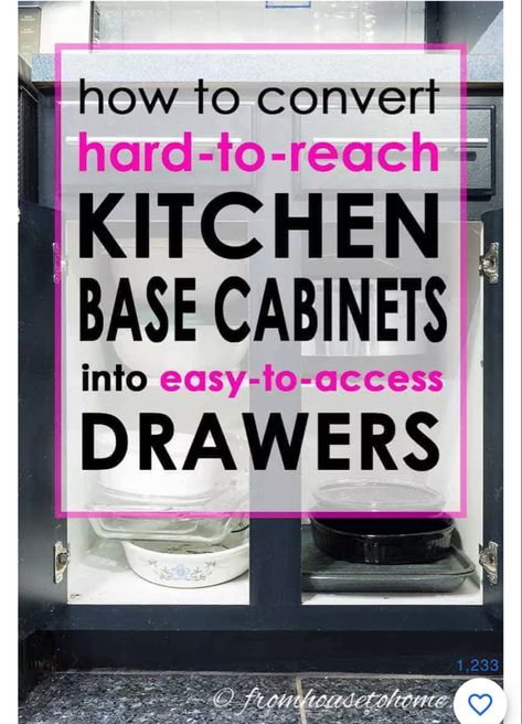 Remodel On A Budget Diy, Diy Kitchen Remodel Ideas, Lower Kitchen Cabinets, Tool Storage Garage, Office Organization Desk, Kitchen Cabinet Storage Solutions, Scandinavian Spring, Storage Ideas Bathroom, Kitchen Base Cabinet