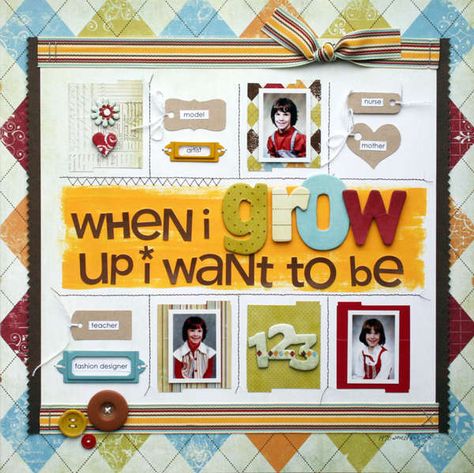 When I Grow Up Up Scrapbook Ideas, Up Scrapbook, Personalized Books For Kids, Kids Scrapbook, Design School, Photo Layouts, Learning The Alphabet, When I Grow Up, I Want To Be