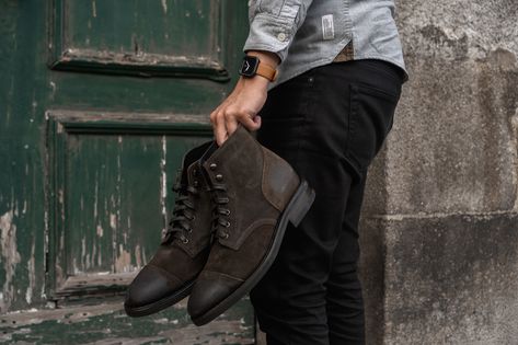 Around The World: Traveling With Thursday Boots' Captain - The Primary Mag Thursday Captain Boots, Thursday Boots Captain, Captain Boots, Thursday Boots, Goodyear Welt, Material Design, Lisbon, Copenhagen, Different Styles