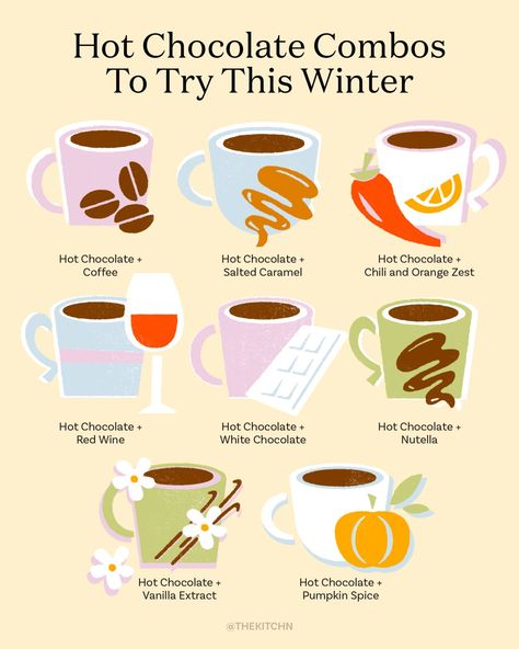 Whiskey Hot Chocolate, Wine Hot Chocolate, Red Wine Hot Chocolate, Cold Weather Drinks, Boozy Hot Chocolate, Nutella Hot Chocolate, Hot Chocolate Milk, Hot Drinks Recipes, Homemade Cookbook