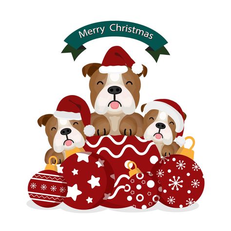 perros de toro de navidad en santa sombrero y adornos Decoupage Gifts, Ideas Navidad, Meowy Christmas, Christmas 2022, Scandinavian Christmas, Christmas Stickers, Christmas Cats, Christmas Dog, Santa Hat