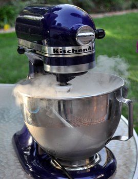 How to make ice cream with dry ice « Baking Bites Dry Ice Ice Cream, Ice Ice Cream, Stand Mixer Recipes, Kitchen Stand Mixer, Kitchen Aid Recipes, Mixer Recipes, Kitchenaid Stand Mixer, Dry Ice, Smitten Kitchen