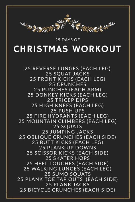 25 Days Of Christmas Workout, Christmas Eve Workout, Christmas Hiit Workout, Christmas Bootcamp Workout, Christmas Wods Crossfit, Christmas Workout Ideas, Christmas Themed Workouts, New Years Workout, Christmas Workout Challenge