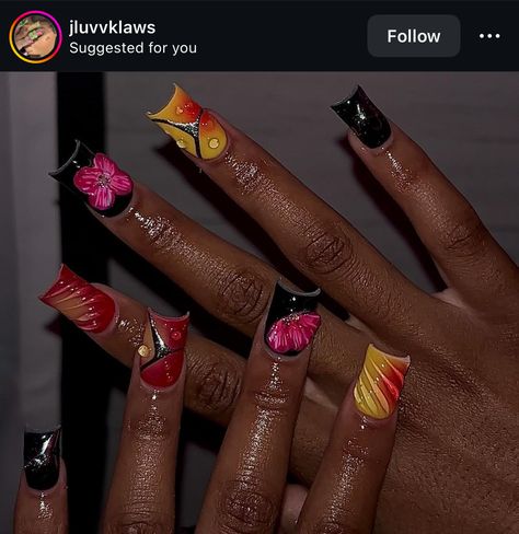 Floral Set, Dark Floral, Nail Tech, Pretty Nails, Nail Inspo, See You, You Nailed It, Love This, I Love