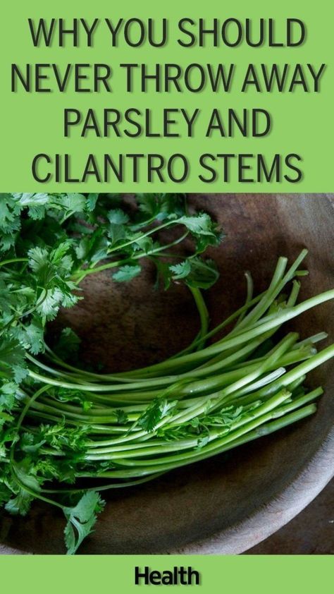 Cilantro STEMS have all the flavor! | When you're cooking with cilantro and parsley, don't throw out the stems! Cilantro stems and parsley stems can be used in other ways. For ways to recycle and reuse your cilantro and parsley stems, see this writer's explainer on the use of cilantro stems and parsley stems here. Freeze Cilantro, Preserve Fresh Herbs, Drying Fresh Herbs, Growing Cilantro, Green Herbs, Freezing Herbs, Preserving Herbs, Herb Recipes, Herbs For Health