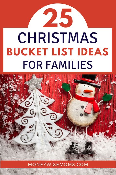 Celebrate the holiday season on a budget! Print this big list of free and low-cost Christmas activities for families, and have fun all season long. Ways to celebrate Christmas on a budget. Christmas Bucket List Family, Christmas Bucket List Ideas, Cost Christmas, New Family Traditions, Easy Winter Decorations, Christmas Potluck, Holiday Facts, Budget Christmas, Christmas Activities For Families