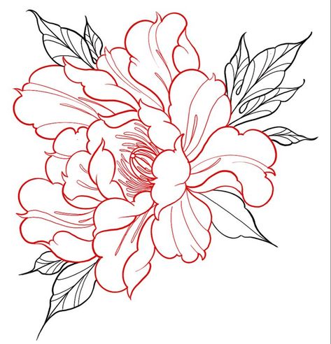 Tattoos Black Women, Japanese Peony Tattoo, Tattoo Japonais, Red Flower Tattoos, Peony Flower Tattoos, Megan Williams, Japanese Flower Tattoo, Flower Tattoo Drawings, On Tattoo