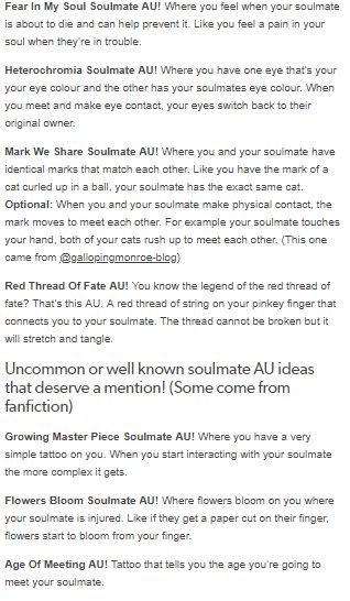 Soulmate Ideas Writing Prompts, Soulmate Marks Art, Writing Prompts Soulmates, Tumblr Masterlist Ideas, Fantasy Au Prompts, Soulmate Writing Prompts, Soulmate Tropes, Au Tropes, Soulmate Au Ideas