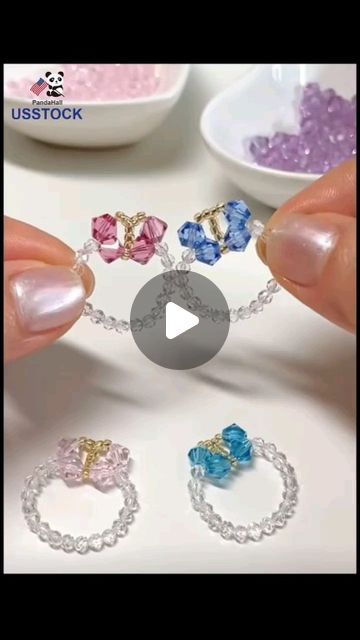 Butterfly Ring Tutorial, Beaded Butterfly Ring, Diy Pearl Earrings, Beaded Butterfly, Seed Bead Crafts, Kundan Jewelry, Ring Tutorial, Beading Jewelery, Friendship Rings