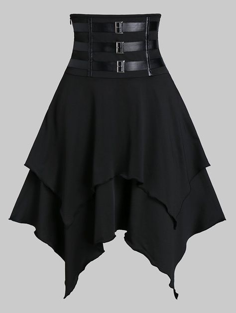 DressLily.com: Photo Gallery - Faux Leather Strap Lace-up Layered Handkerchief Skirt with Bardot Top Spring Sweater Outfits, Spring Sweaters, Handkerchief Top, Handkerchief Skirt, Fashion Accessories Photography, Jacquard Skirt, Bardot Top, Spring Sweater, Fashion Design Drawings