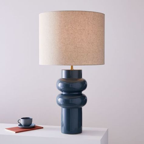 Modern Totem, Lamp Large, Lamp Blue, Teen Furniture, Table Lamp Wood, Task Lamps, Petrol Blue, Curtains For Sale, Modern Table Lamp