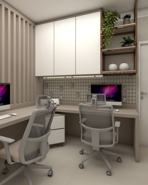 2 Person Workstation Home Office, Escritorios Esquineros, 2 Person Office, Home Office/guest Room, Study Room Design, Closet Design Layout, Studio Interior Design, Office Guest Room, Apartment Office