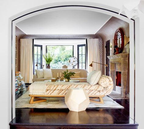 Explore More of Deniot's L.A. Hideaway | Architectural Digest Jean Louis Deniot Interiors, Spanish Style Interiors, Kunal Nayyar, Library Seating, Jean Louis Deniot, Axel Vervoordt, Sitting Rooms, Shonda Rhimes, California Living