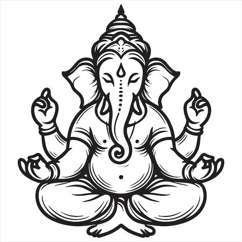 Ganesh Black And White, Vinayagar Chaturthi, Vinayaka Chavithi, Wood Works, Free Business Card Mockup, Business Card Maker, Flyer Maker, Poster Invitation, Poster Maker