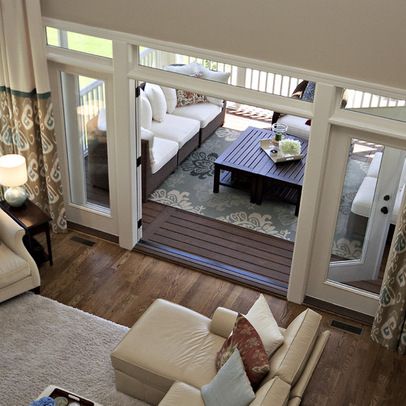 Living Room Patio Doors, Florida Lanai, Traditional Family Rooms, Foyer Room, Coastal Cabin, Screened Porches, Traditional Family Room, 4 Season Room, Four Seasons Room