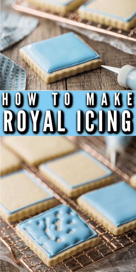 Best royal icing recipe.  So easy it's practically foolproof!  Pipes smooth and dries hard.  Great for decorating!  #royalicing #icing #recipe #cookies #transfers #easy #decorations #howtomake #tips #flowers #gingerbreadhouse #best #flooding #consistency #smallbatch #storing #roses #tutorial #techniques #piping #decorating #video #simple #diy #perfect #forbeginners #howtouse #101 #storage #tools Piping Tips For Cookies, Royal Icing Recipe Easy, Best Royal Icing Recipe For Cookies, Flooding Icing Recipe, Icing Recipe Easy, Best Royal Icing, Cookie Icing That Hardens, Xmas Foods, Decorating Icing Recipe