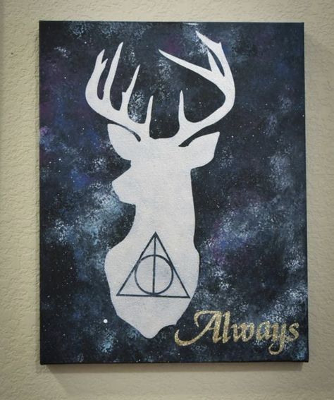 Harry Potter Canvas Painting, Harry Potter Canvas Art, Harry Potter Always, Harry Potter Sketch, Harry Potter Art Drawings, Harry Potter Painting, Birth Art, The Deathly Hallows, Theme Harry Potter