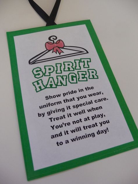 Spirit Hanger Tag - Decorative Hanger Tag for a Cheerleading Uniform Dance Team Ideas, Cheer Banquet, Cheer Team Gifts, Dance Team Gifts, Cheer Gear, Team Ideas, Cheer Spirit, Cheer Camp, Cheer Party