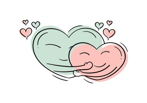 Hug Clipart, Hearts Hugging, Hug Drawing, Hugging Drawing, Heart Hug, Tattoo Heart, Famous Tattoos, Heart Pin, Two Hearts