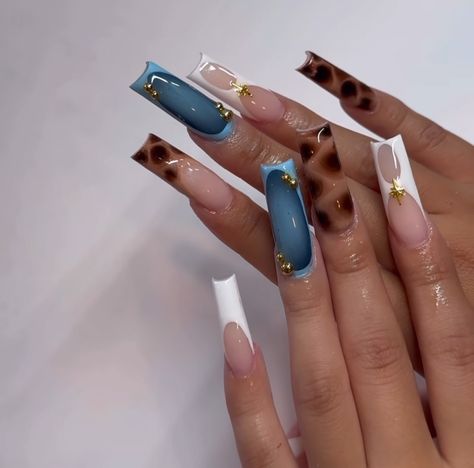 Scorpion Nail Design, Birthday Baddie Nails, Gelx Inspo Nails, Nail Ideas Long, Long Square Nails, Long Acrylic Nail Designs, Colored Acrylic Nails, Girly Acrylic Nails, Exotic Nails