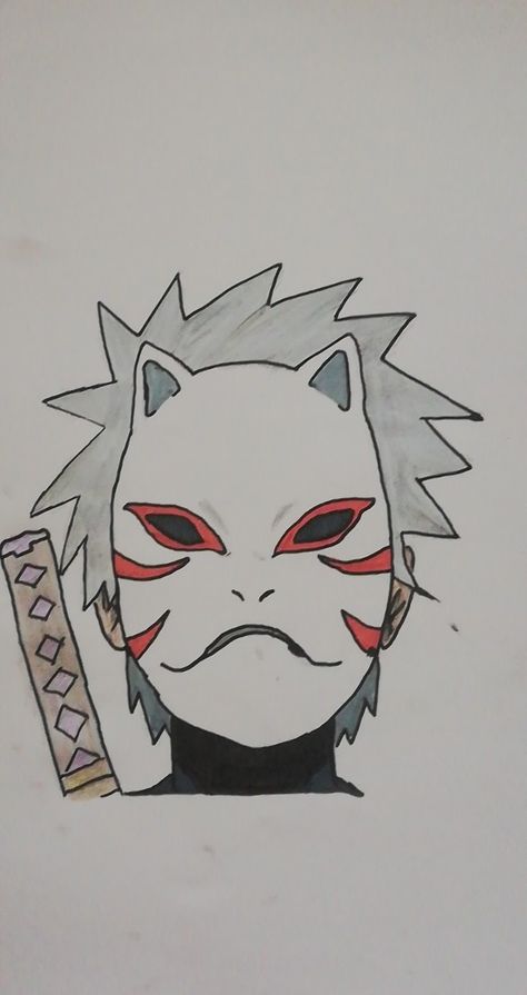 Kakashi Anbu drawing from Naruto # draw Kakashi Face Drawing, Kakashi Anbu Drawing, How To Draw Kakashi, Naruto Drawing Pencil, Sasuke Drawing Easy, Anime Naruto Drawing Ideas, Kakashi Drawing Easy, Naruto Characters Drawings, Naruto Art Sketch