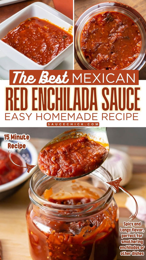 Red Enchilada Sauce Recipe Cheese Enchiladas With Red Sauce, Red Enchilada Sauce Recipe, Homemade Red Enchilada Sauce, Best Enchilada Sauce, Enchilada Sauce Recipe, Enchilada Sauce Easy, Recipes With Enchilada Sauce, Red Enchiladas, Recipe Mexican