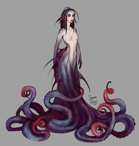 Octopus Mermaid, Mermaid Drawings, Mermaids And Mermen, New Character, Fantasy Creatures Art, Monster Design, Creature Concept Art, Mermaid Art, Creature Concept