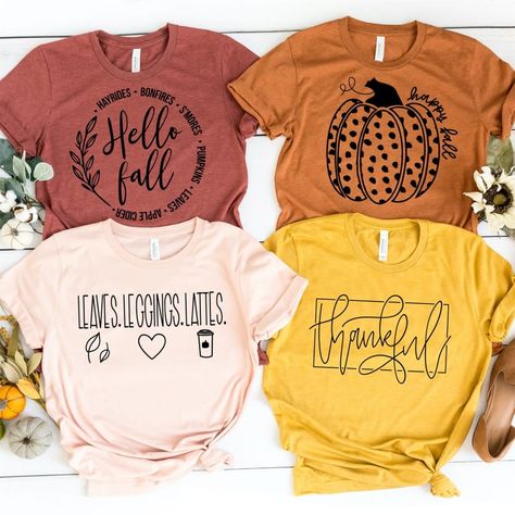 Hoodies Cricut, Fall Shirts Vinyl, Silhouette Cameo Projects Beginner, Fall Tee Shirts, Fitness T Shirts, Fall Tees, Sassy Shirts, Cute Shirt Designs, Fall Tee