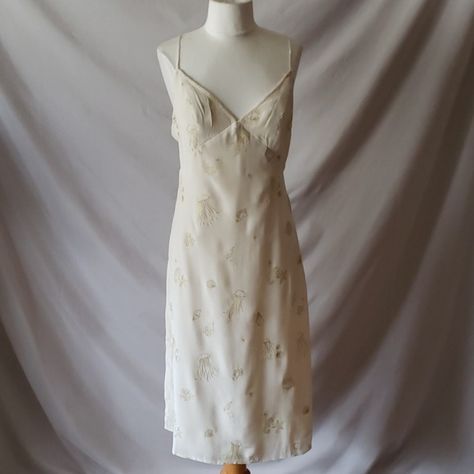 New Wild  Honey Midi cream gold slip dress 60s Slip Dress, 90s White Dress, Slip Dress Aesthetic, Gold Slip Dress, Korean Wedding Dress, Watters Wedding Dress, Empire Waist Wedding Dress, Bridal Wardrobe, Wedding Dress Prices