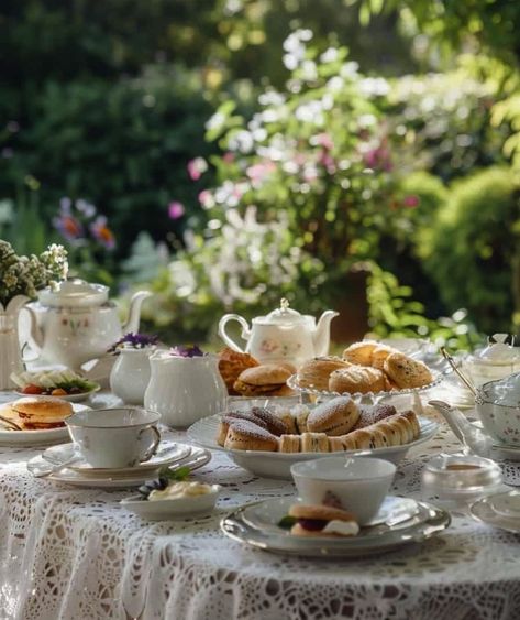 Tea Themed Baby Shower Ideas, Garden Tea Party Aesthetic, Afternoon Tea Aesthetic, Tea Party Aesthetic, Fancy Tea Party, High Tea Wedding, British Tea Party, Pure Aesthetic, Fancy Tea