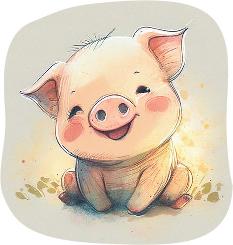 This cute little pig makes everyone on the farm happy. Watercolor and ink illustration. -- Choose from our vast selection of Crewneck and V-Neck T-Shirts to match with your favorite design to make the perfect custom graphic T-Shirt. Pick your favorite: Classic, Relaxed Fit, V-Neck, Tri-Blend, Dolman Extra Soft Tri-Blend, Slouchy V-Neck, Slouchy, Premium, Heavyweight, Curvy, Ringer, and Curvy V-Neck. Customize your color! For men and women. Cute Farm Animals Illustration, Cute Pig Painting, Cute Pigs Drawing, Pig Cute Drawing, Pig Illustration Design, Cute Pig Illustration, Cute Pig Drawing, Watercolor And Ink Illustration, Pig Graphic