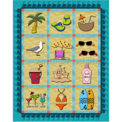 A Day at the Beach Beach Applique, Beach Themed Quilts, Beach Quilt, Kaleidoscope Quilt, Seaside Theme, Applique Quilt Patterns, Applique Quilt, Cute Quilts, Pretty Quilt