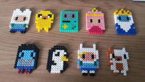 Adventure Time Perler Beads, Melty Bead Designs, Melt Beads Patterns, Hamma Beads Ideas, Finn Jake, Pearl Beads Pattern, Easy Perler Beads Ideas, Hama Beads Design, Perler Bead Templates