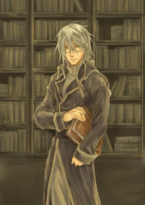 Librarian Art, Librarian Character Art, Anime Librarian, Dnd Librarian, Fantasy Librarian, Librarian Character Design, Magic Realism, Dungeons And Dragons Characters, Character Design Male