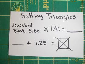 Simply Put Plus: Tutorial-Figuring Setting and Corner Triangles Quilt Math, Quilt Corners, Quilting Math, Quilt Techniques, Quilt Tips, Half Square Triangle Quilts, Quilting Tools, Quilt Block Tutorial, Triangle Quilt